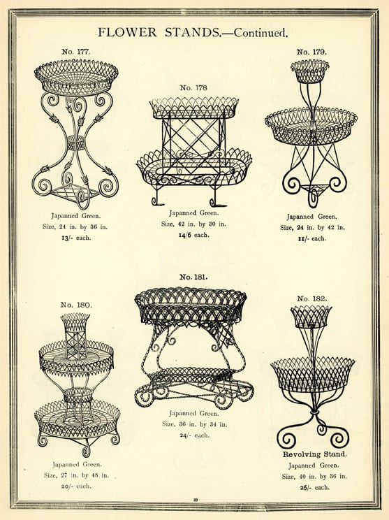 woven wire flower stands