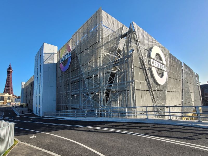 Mesh facade cladding of Blackpool Central MSCP